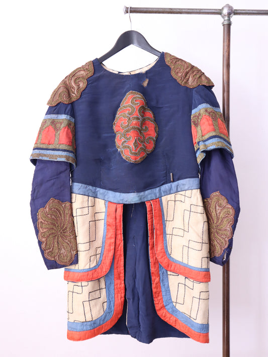 1920s French Opera Costume Blue Silk Orange Gold Oriental Style