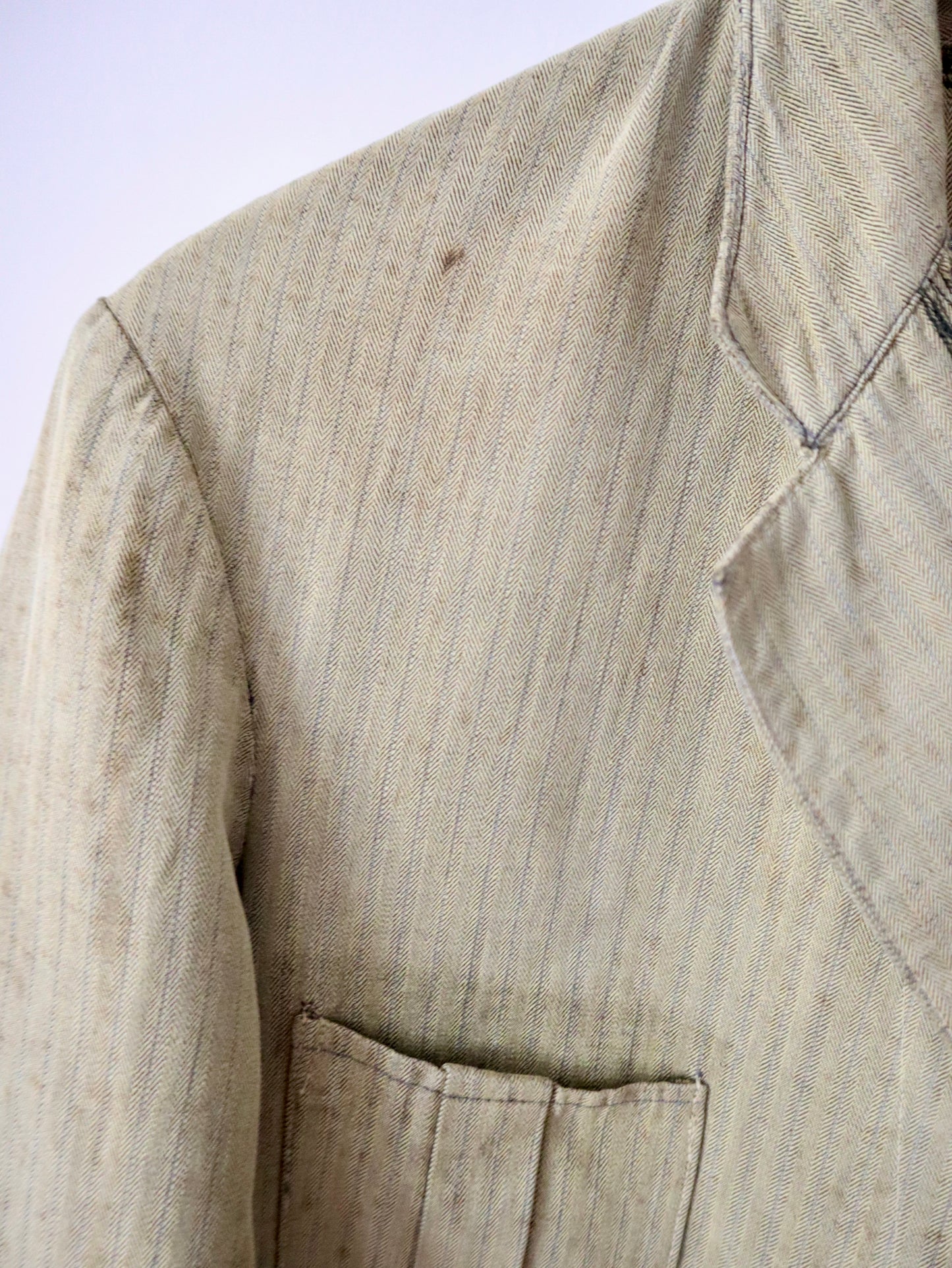 1930s French workwear jacket cotton herringbone weave RARE