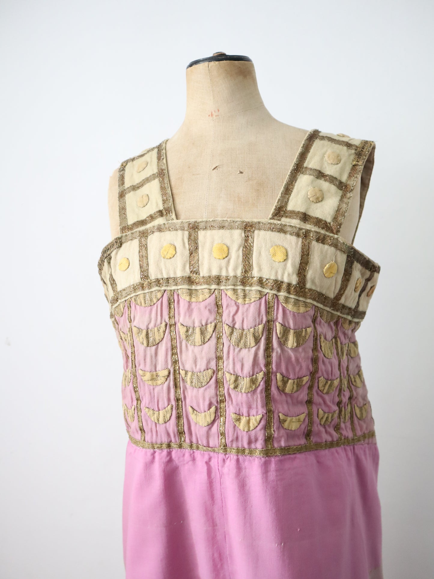 Antique 1880 French Opera PREMIER Costume AIDA Verdi Paris Egyptian Pastel Purple Sun Fade Gold 19th Century