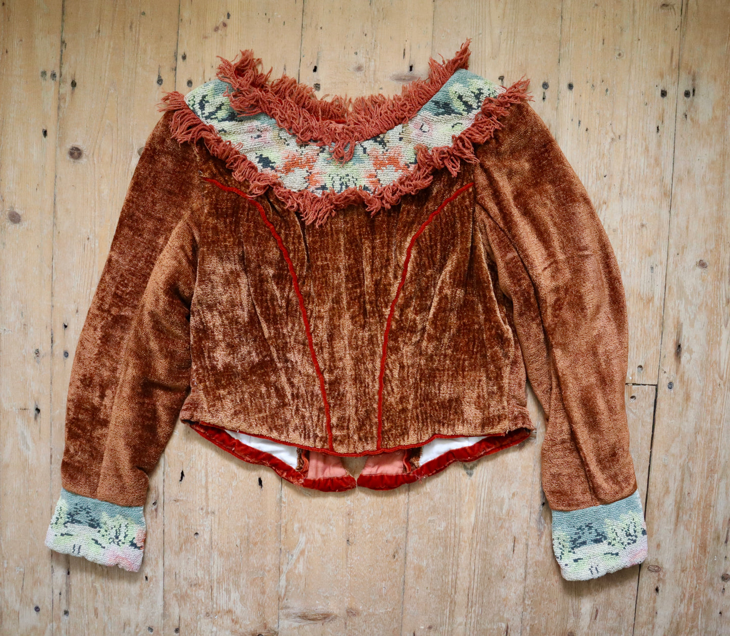 Rust Orange Chenille Bodice Top Tapestry Royal Opera House costume Carmen