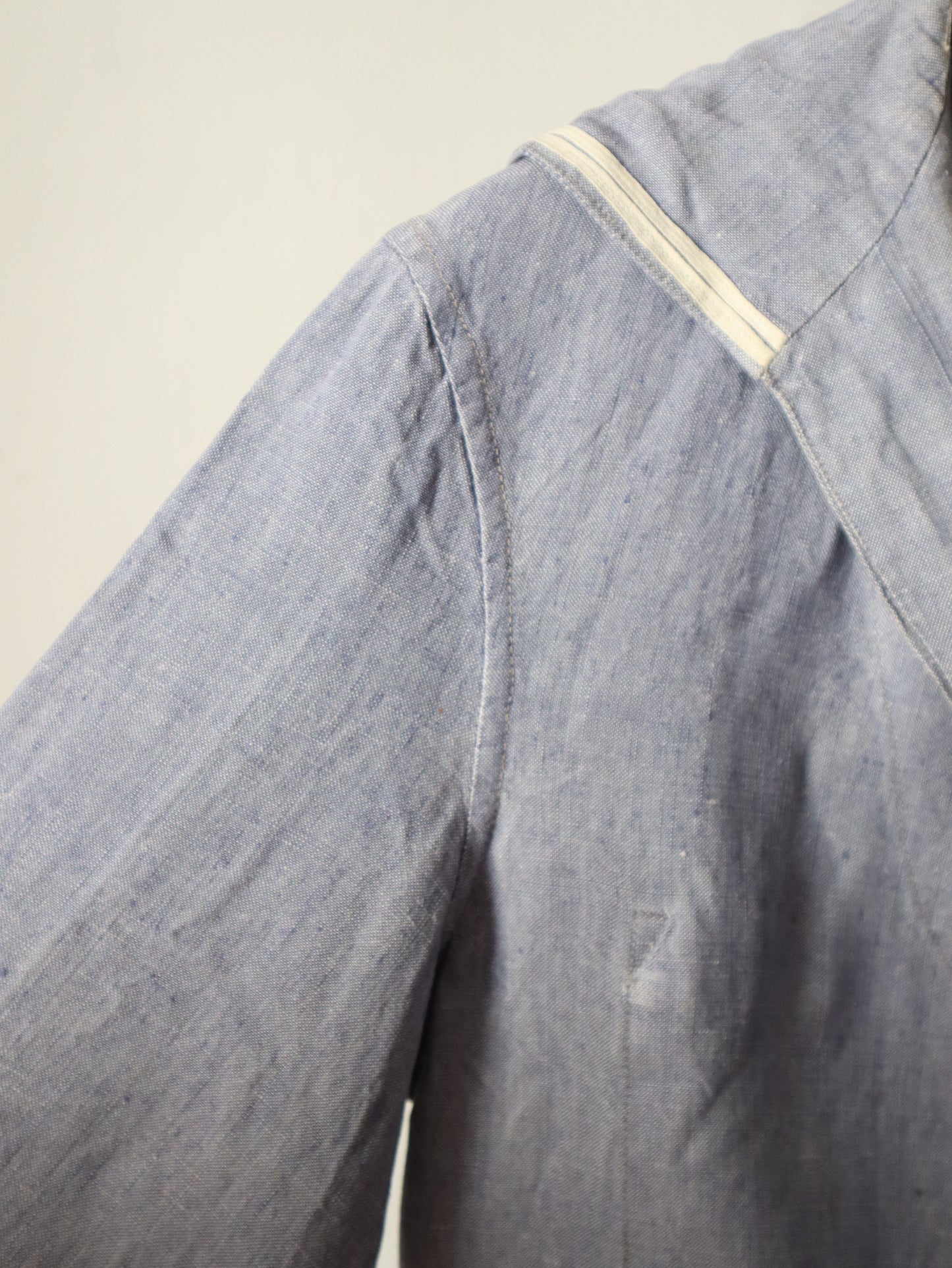 1960s French Blue Linen Sailor Top