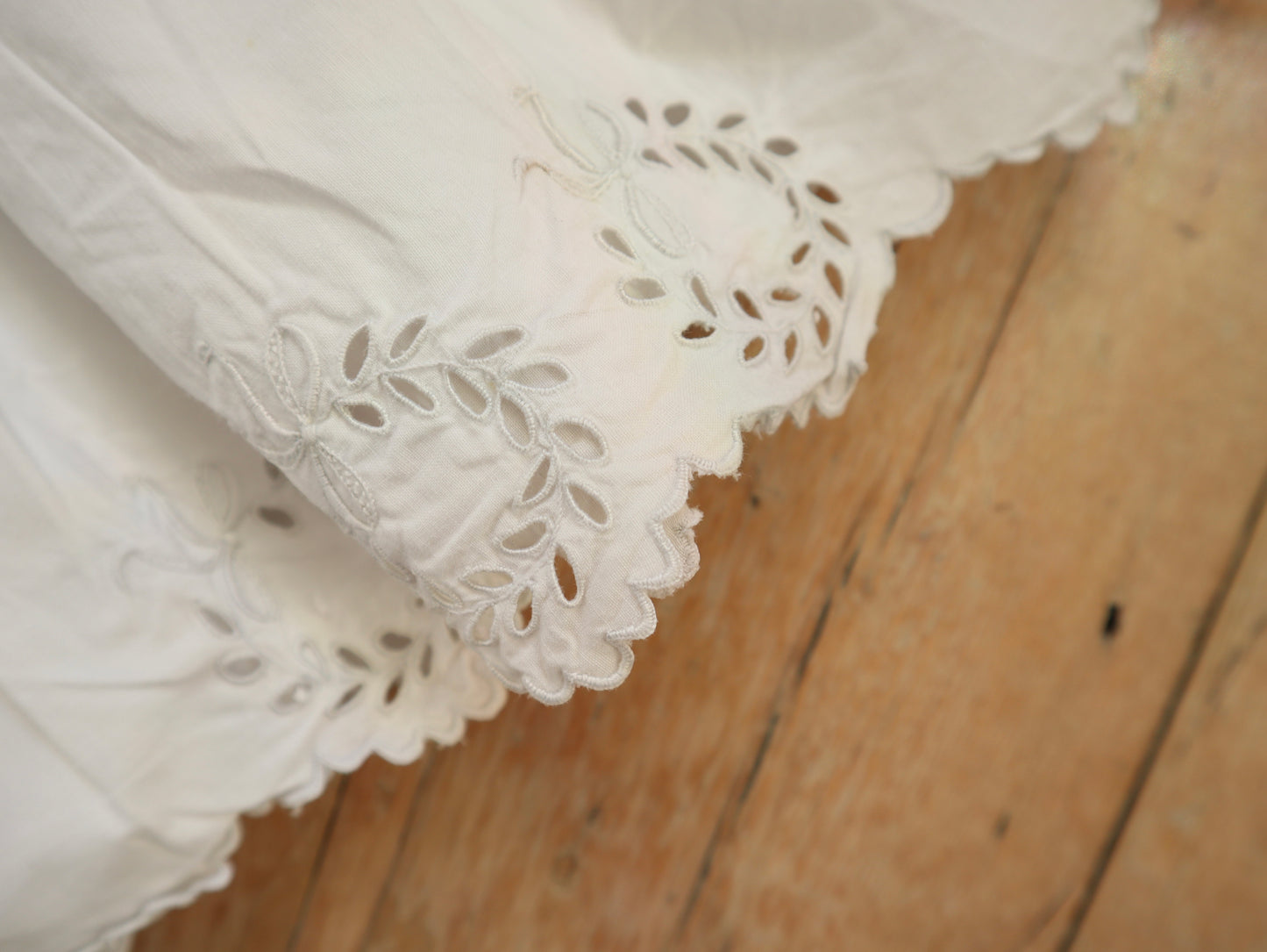 Antique French White Cotton Bloomers Knickers Embroidery Cutwork JG Monogram Early 1900s