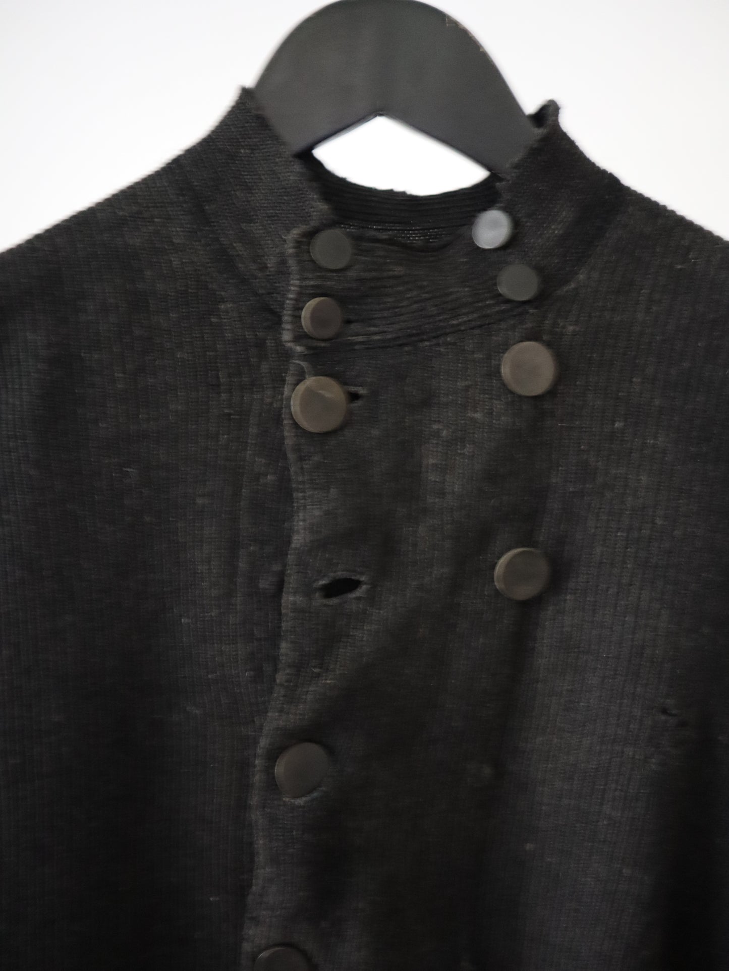 1930s German Knit Cardigan Button Grey Early Double Breasted   Knitwear wool Holes Damage