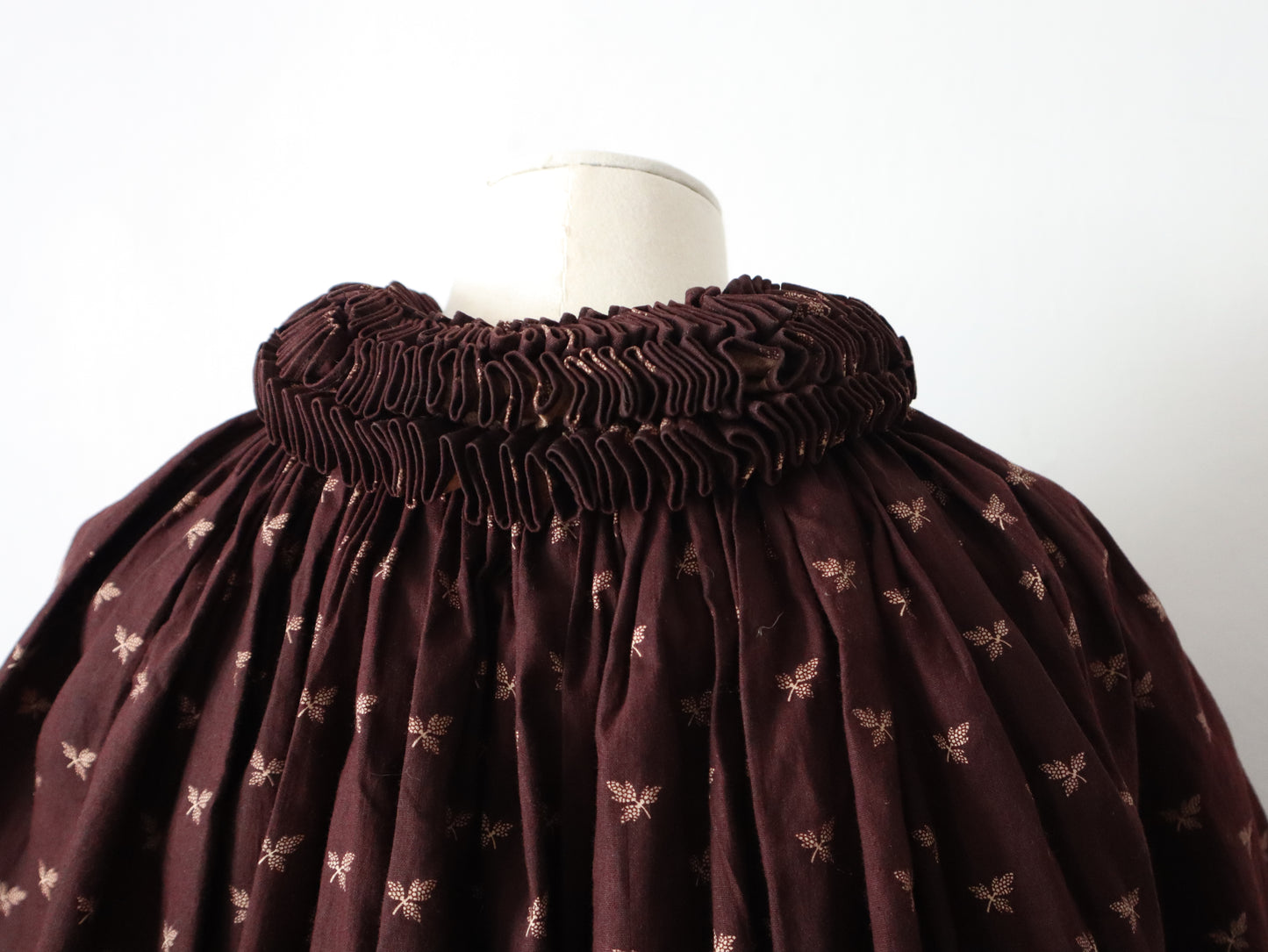 Antique 19th century German Hockmantel full length cotton cloak wool flannel lined