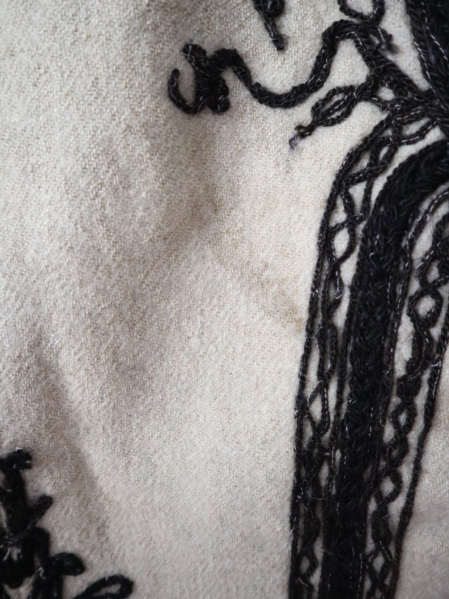 1920s 1930s Transylvanian wool folk waistcoat with black and red soutache decoration