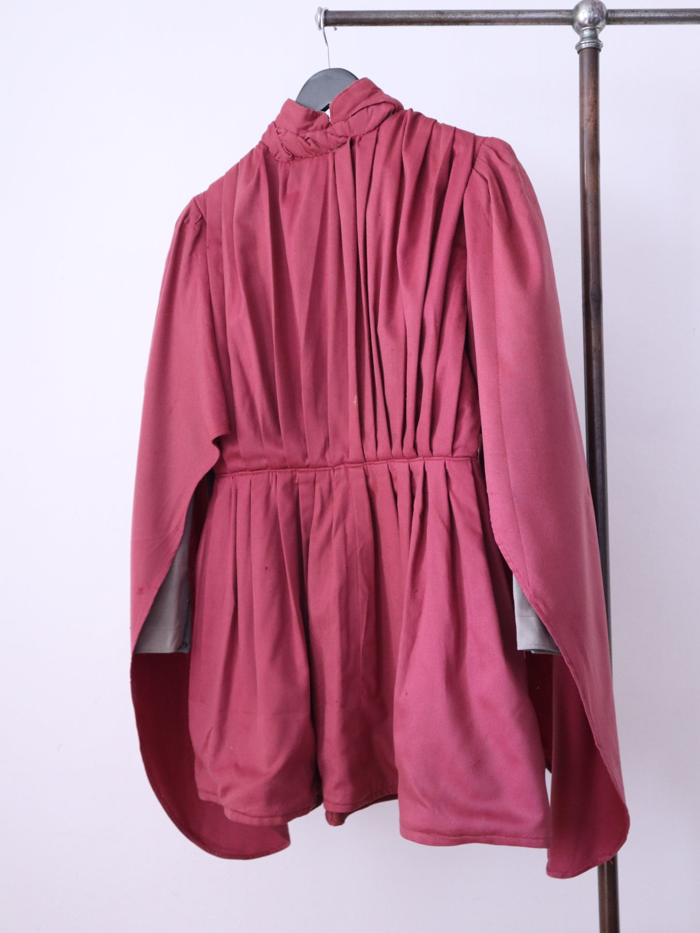 1920s French Theatre Opera Pink Wool Tunic Top Dress Pleats