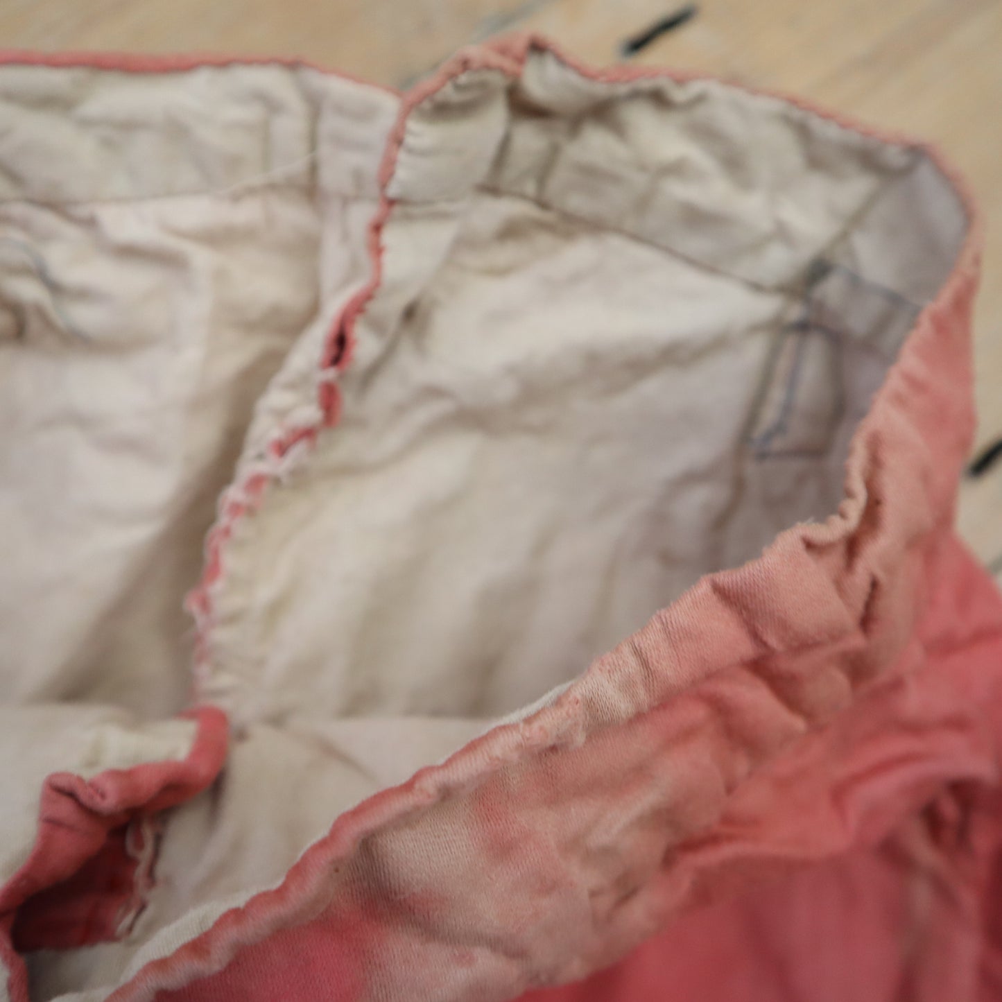 Antique French Child’s Theatre Costume Breeches Pink Red Cotton