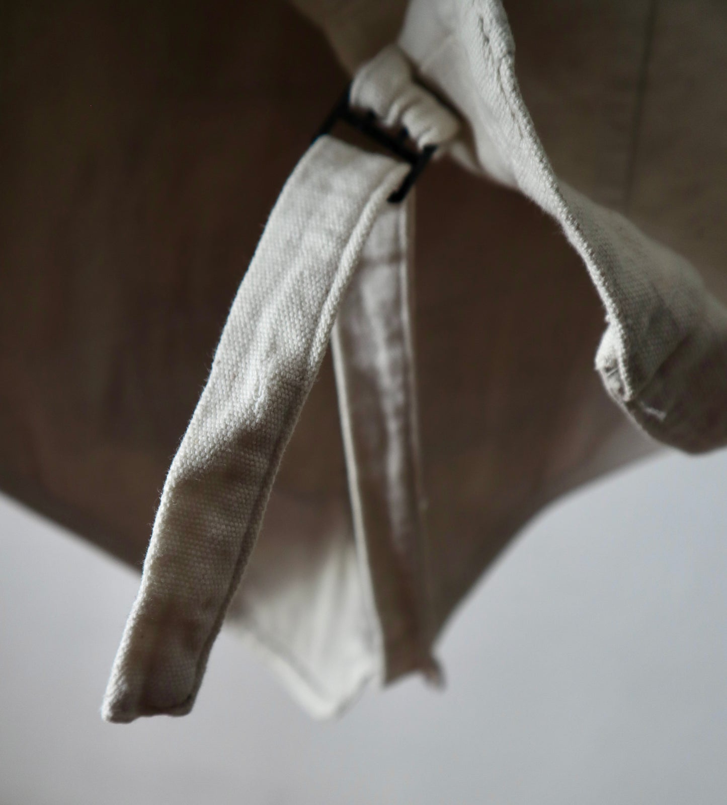 Antique Fencing Jacket French Linen Canvas Asymmetric Button Fastening