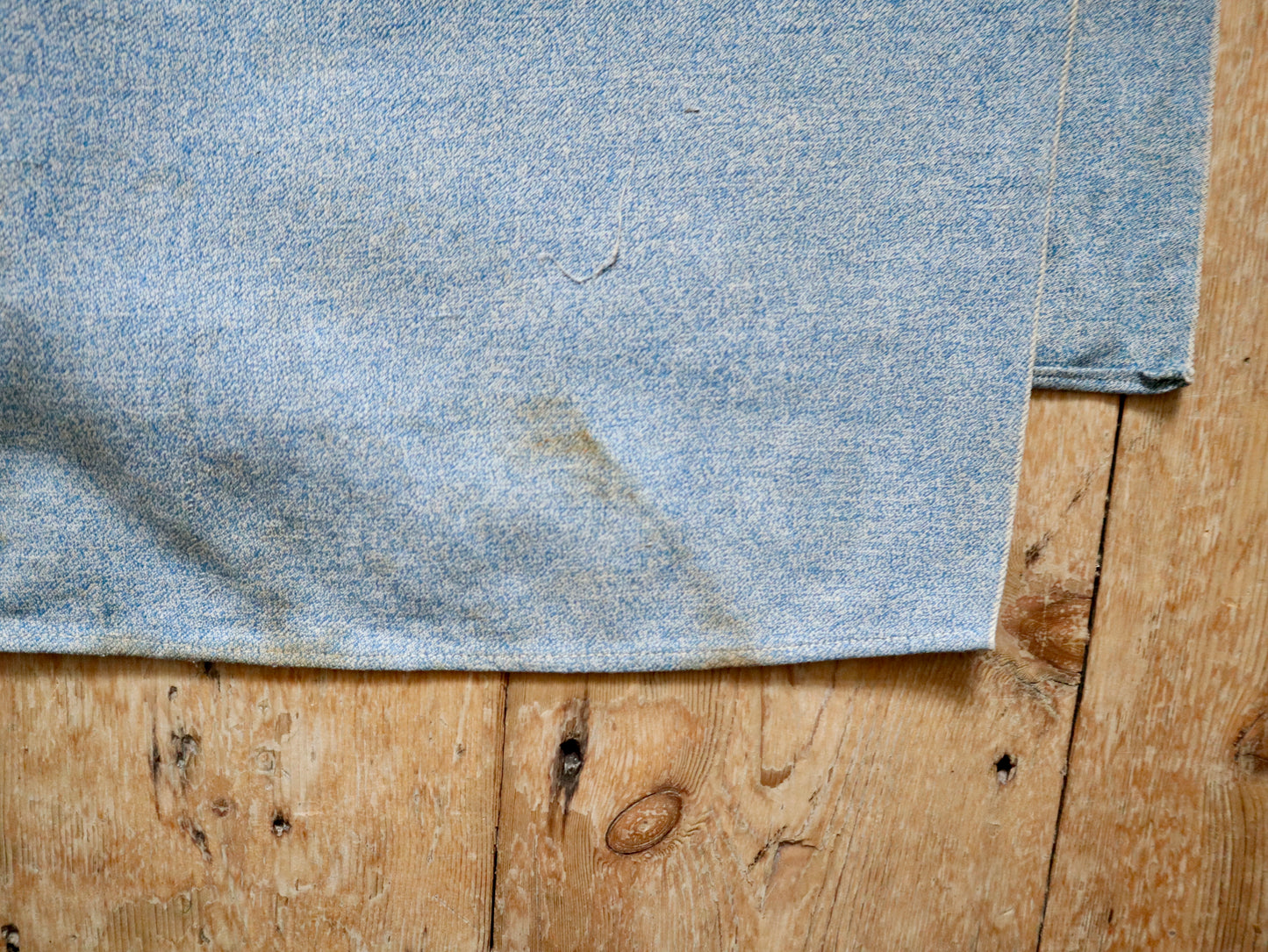 1930s - 40s French Blue Speckled Shirt Workwear Chore Darned Patched Repaired