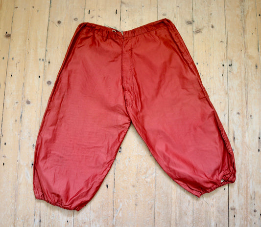 Antique French Theatre Costume Trousers Pants Breeches Red Cotton Early 1900s