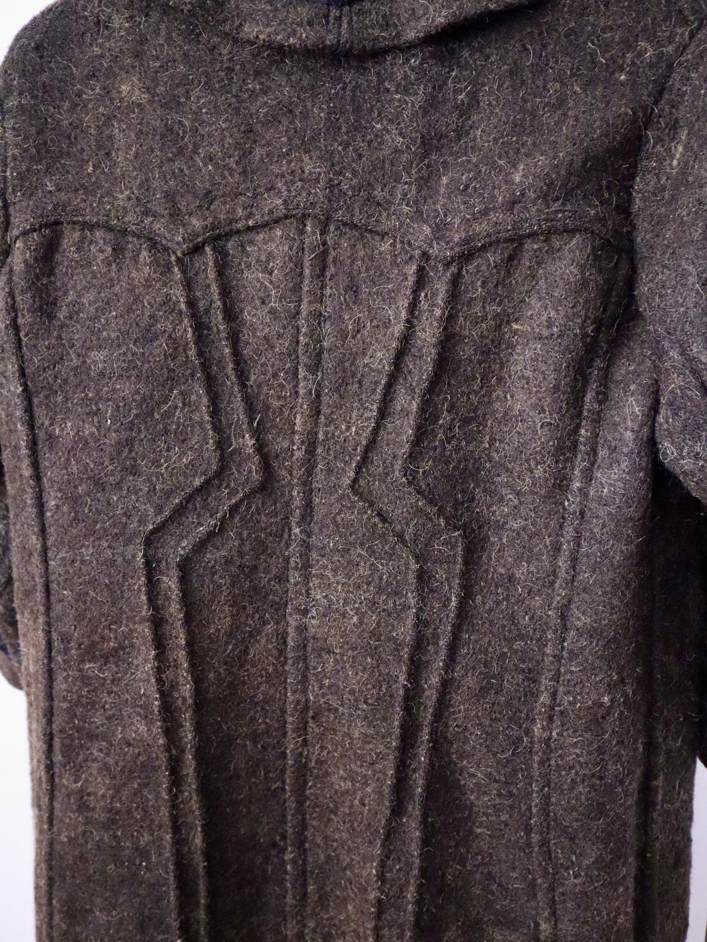 1920s–30s Transylvanian Folk Coat | Brown Wool with Black Velvet Trim