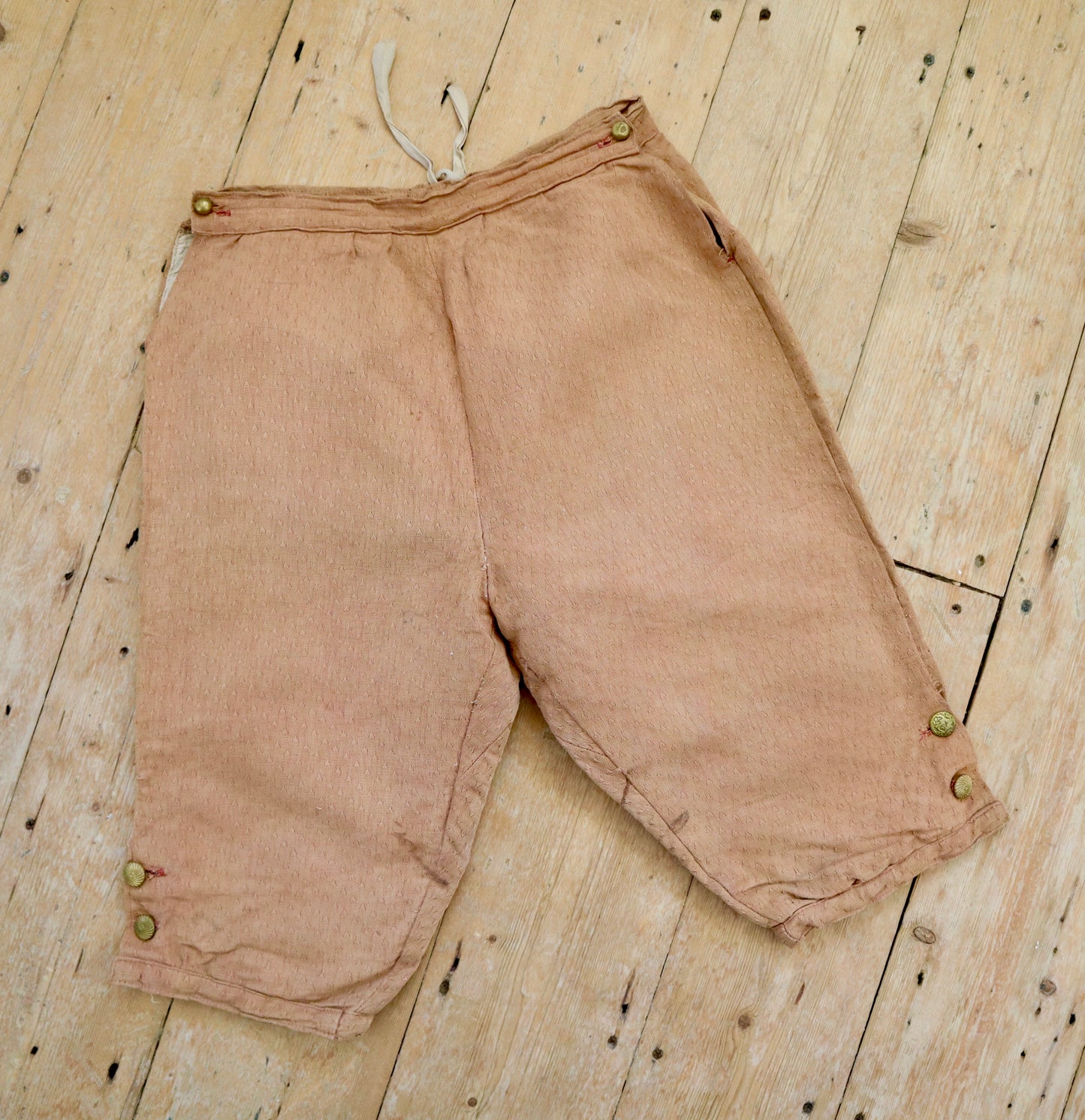 Antique French Peach Textured Breeches Pants Trousers Theatre Opera Costume