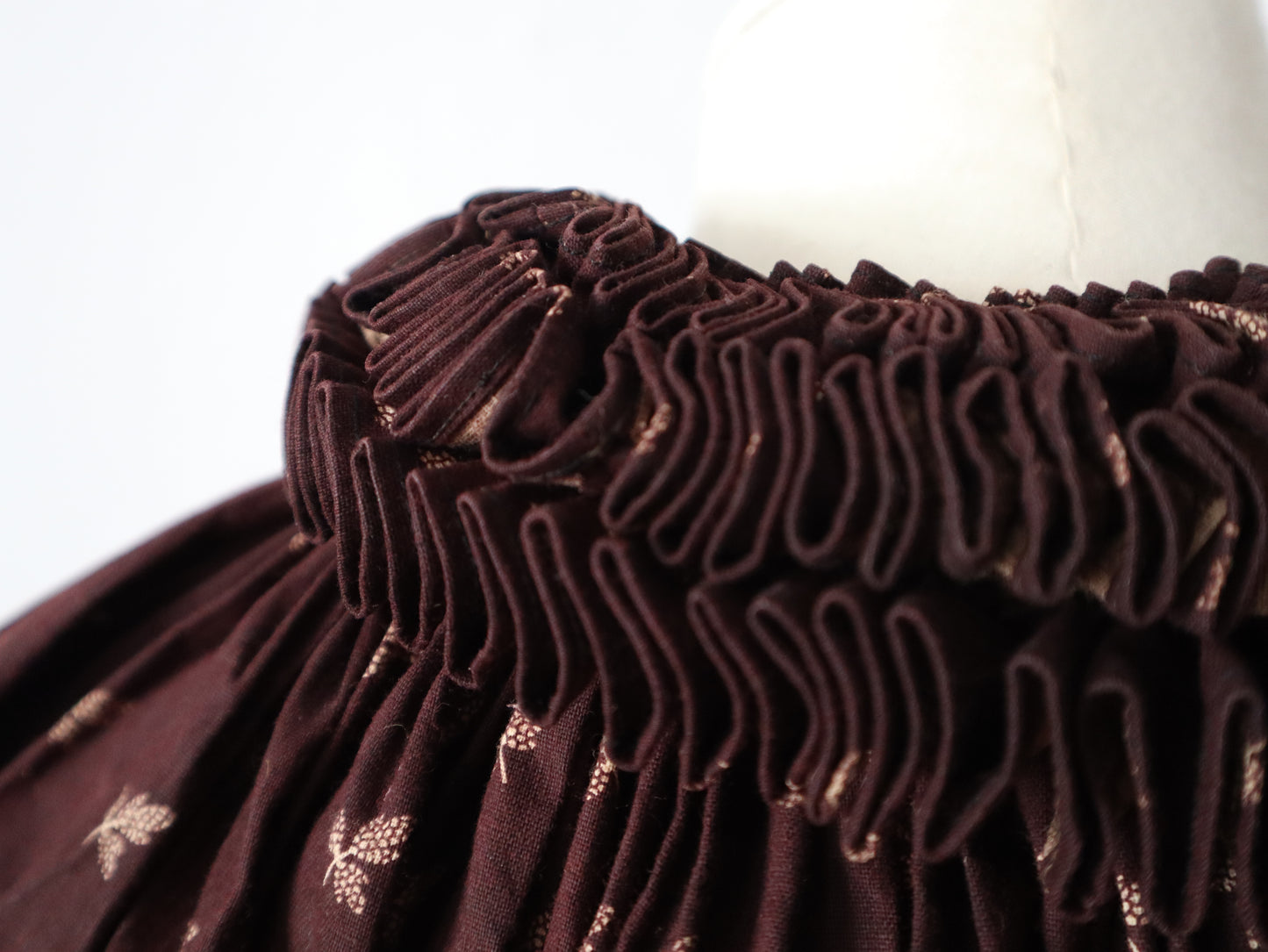 Antique 19th century German Hockmantel full length cotton cloak wool flannel lined