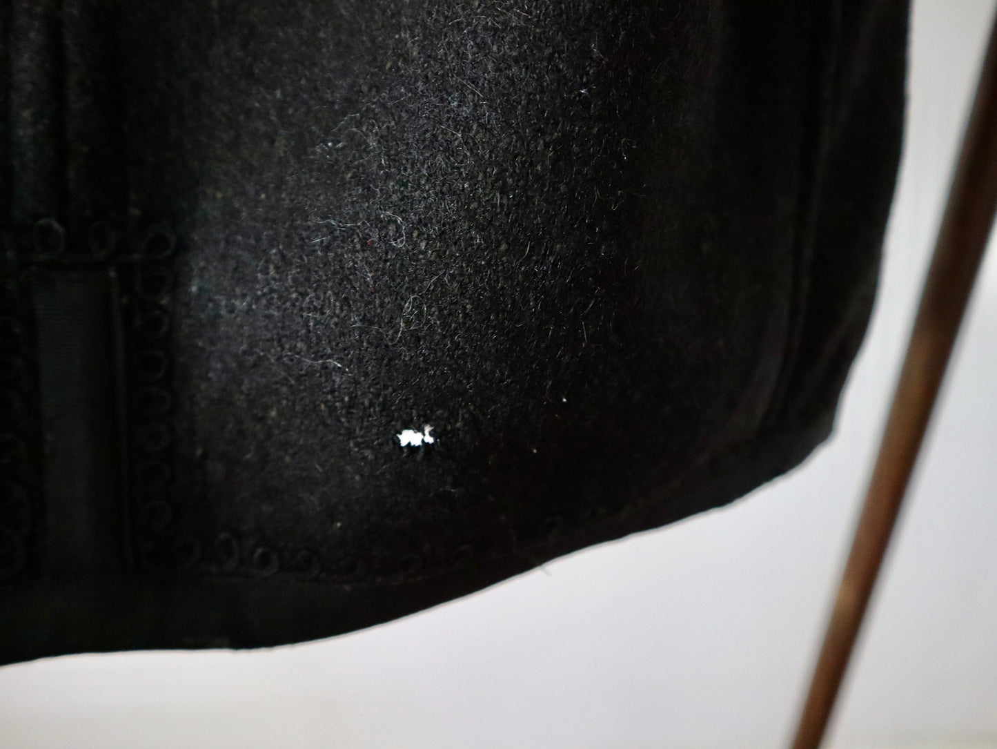 Antique Transylvanian folk waistcoat 1920s black wool traditional clothing