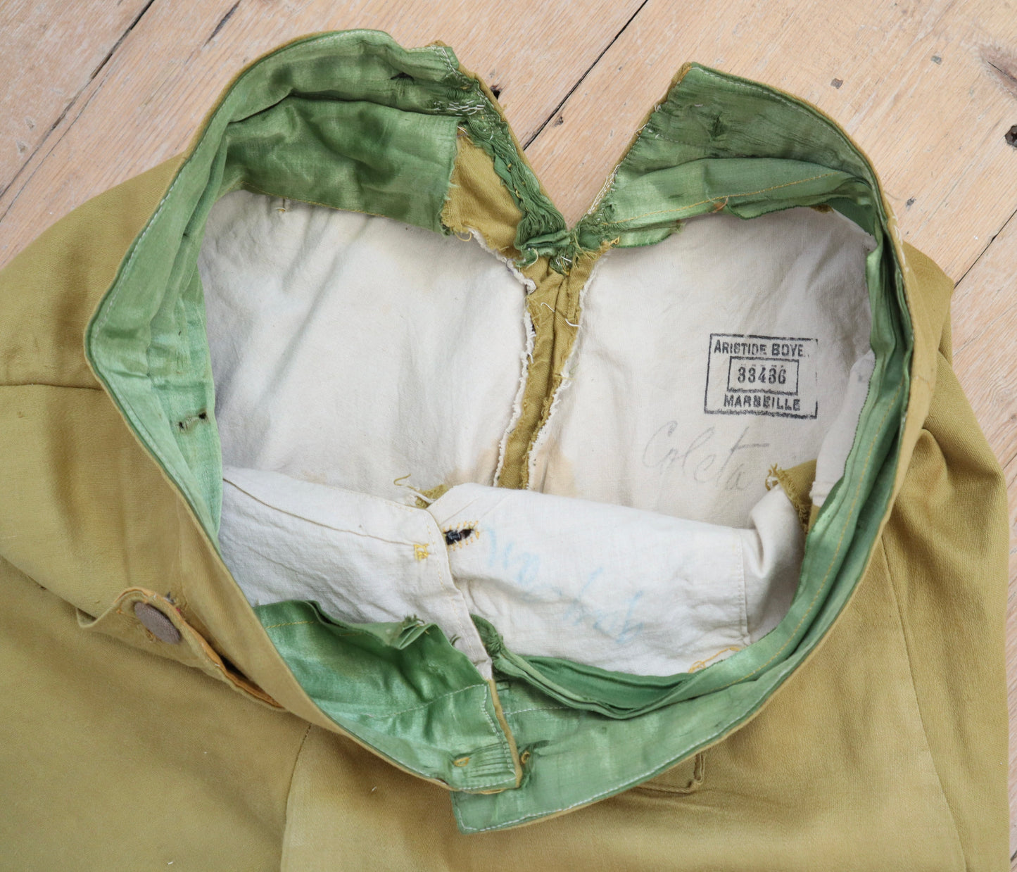 Antique French Opera Costume Breeches Green Cotton Flap From 18th Century Style