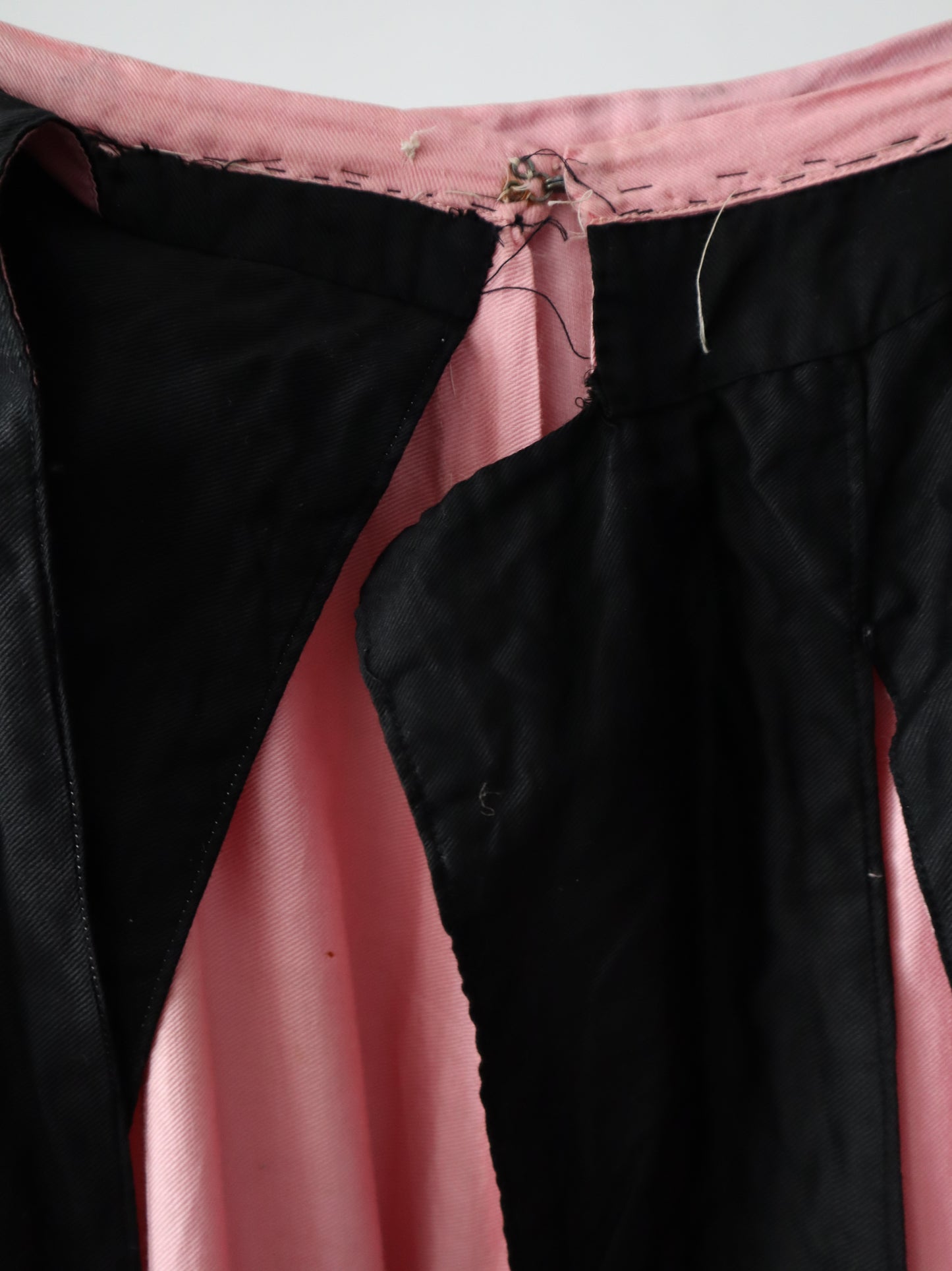 1920s 30s  French Costume Pink Black Bodice Skirt Theatre Cotton