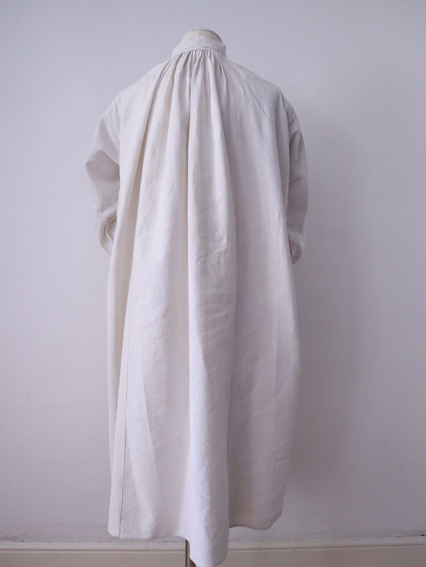 1930s Transylvanian Linen Folk Smock Antique Eastern European Embroidered Shirt Traditional Tunic Dress
