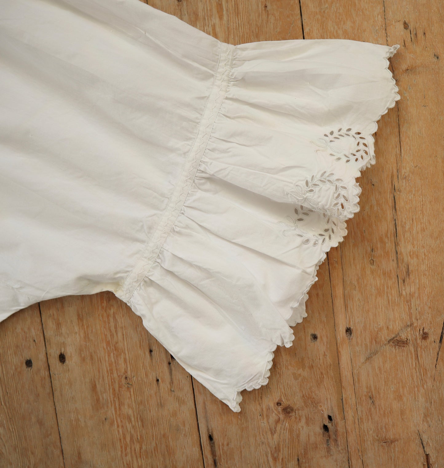 Antique French White Cotton Bloomers Knickers Embroidery Cutwork JG Monogram Early 1900s