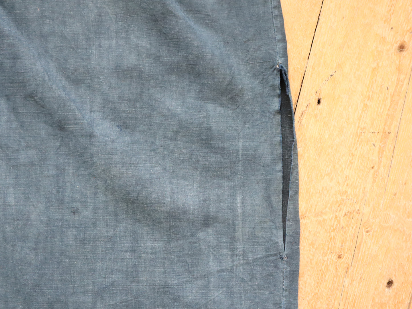 Antique French Indigo Linen Biaude Famers Smock