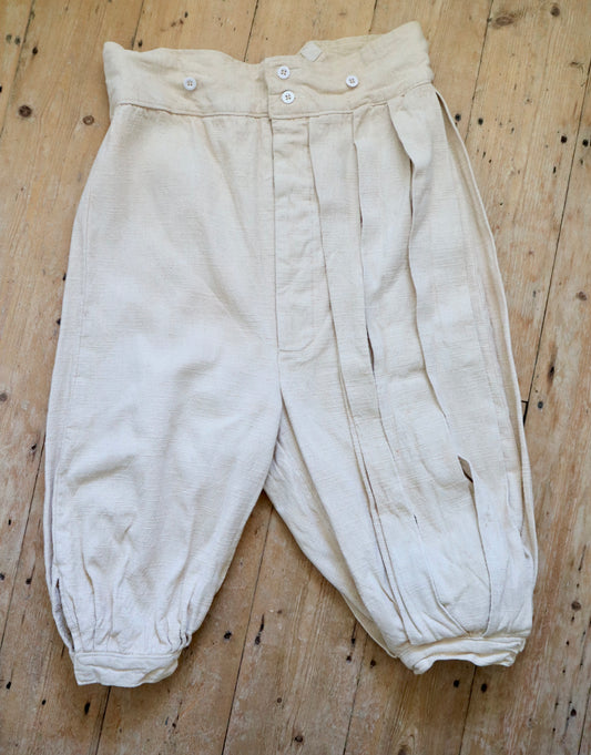 Royal Opera House Cream Cotton Breeches Hose Renaissance Inspired Rustic Avant Garde