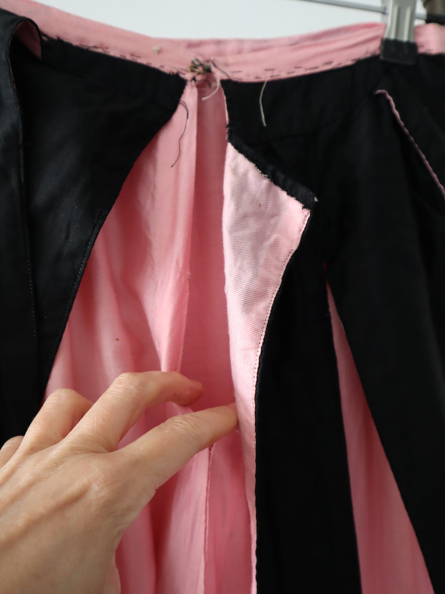 1920s 30s  French Costume Pink Black Bodice Skirt Theatre Cotton