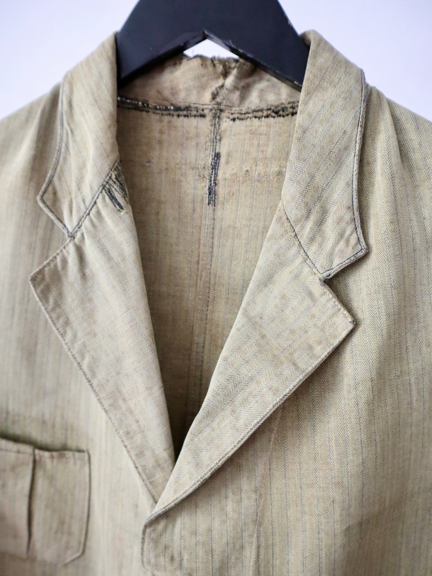 1930s French workwear jacket cotton herringbone weave RARE
