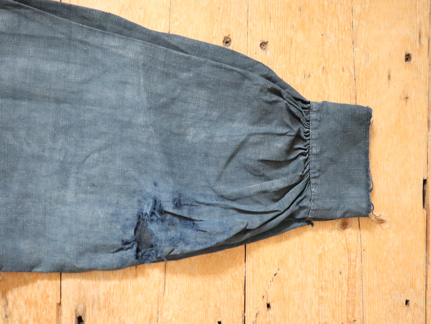 Antique French Indigo Linen Biaude Famers Smock