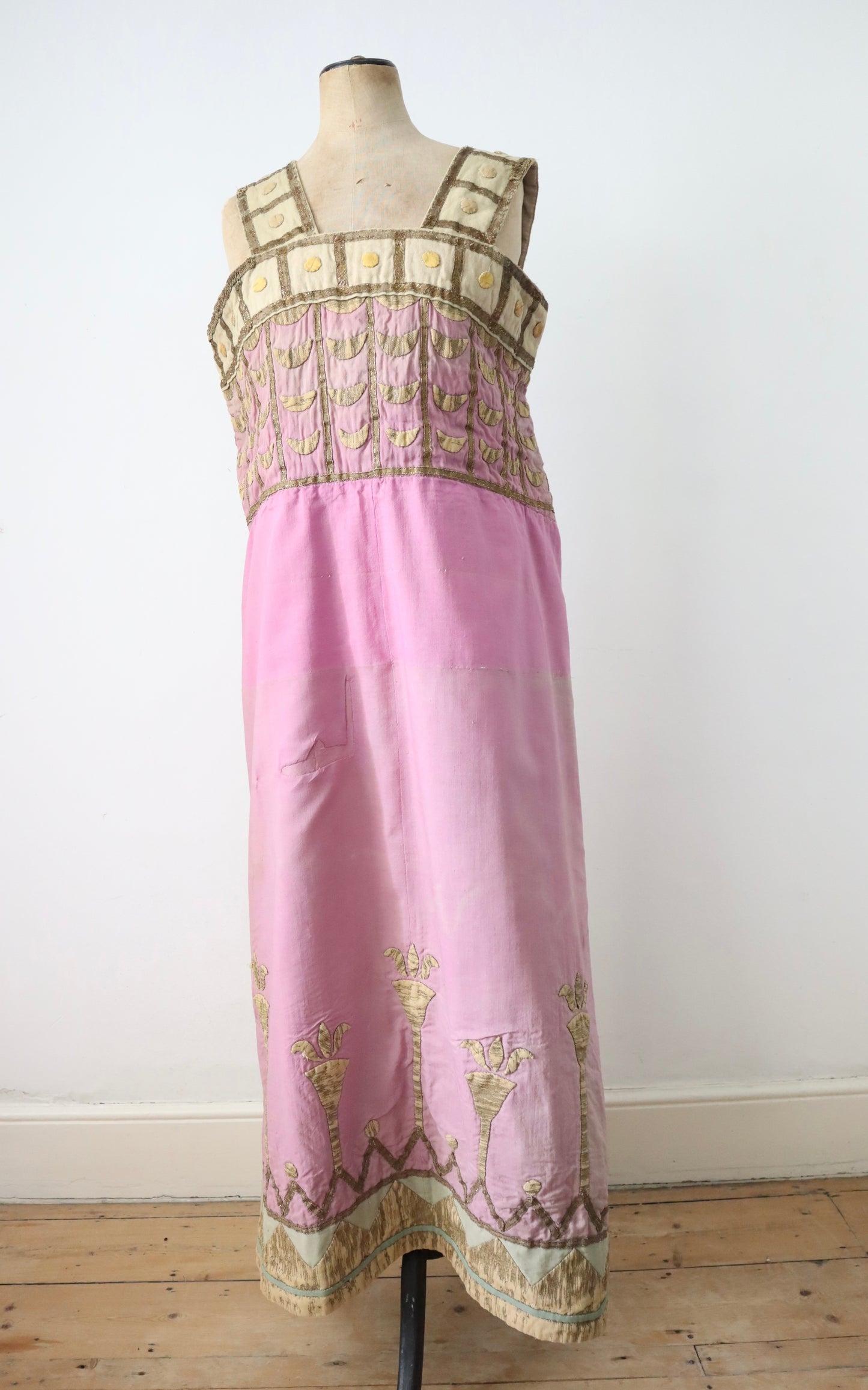 Antique 1880 French Opera PREMIER Costume AIDA Verdi Paris Egyptian Pastel Purple Sun Fade Gold 19th Century