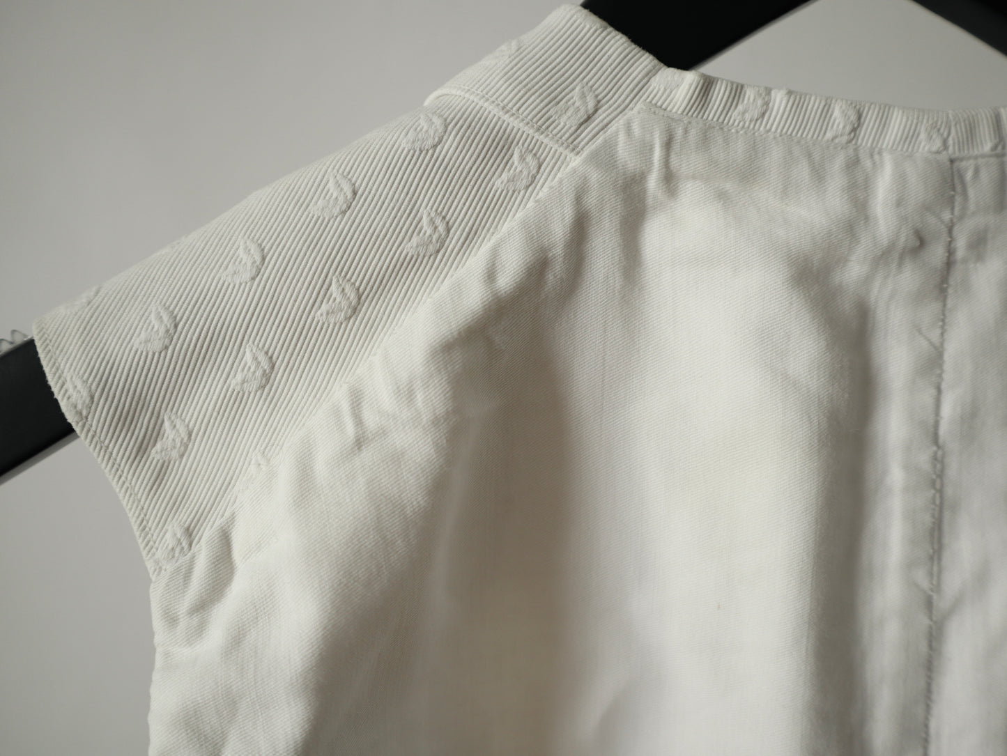 Antique Early 1900s French White Pique Cotton Waistcoat Mother of Pearl Buttons