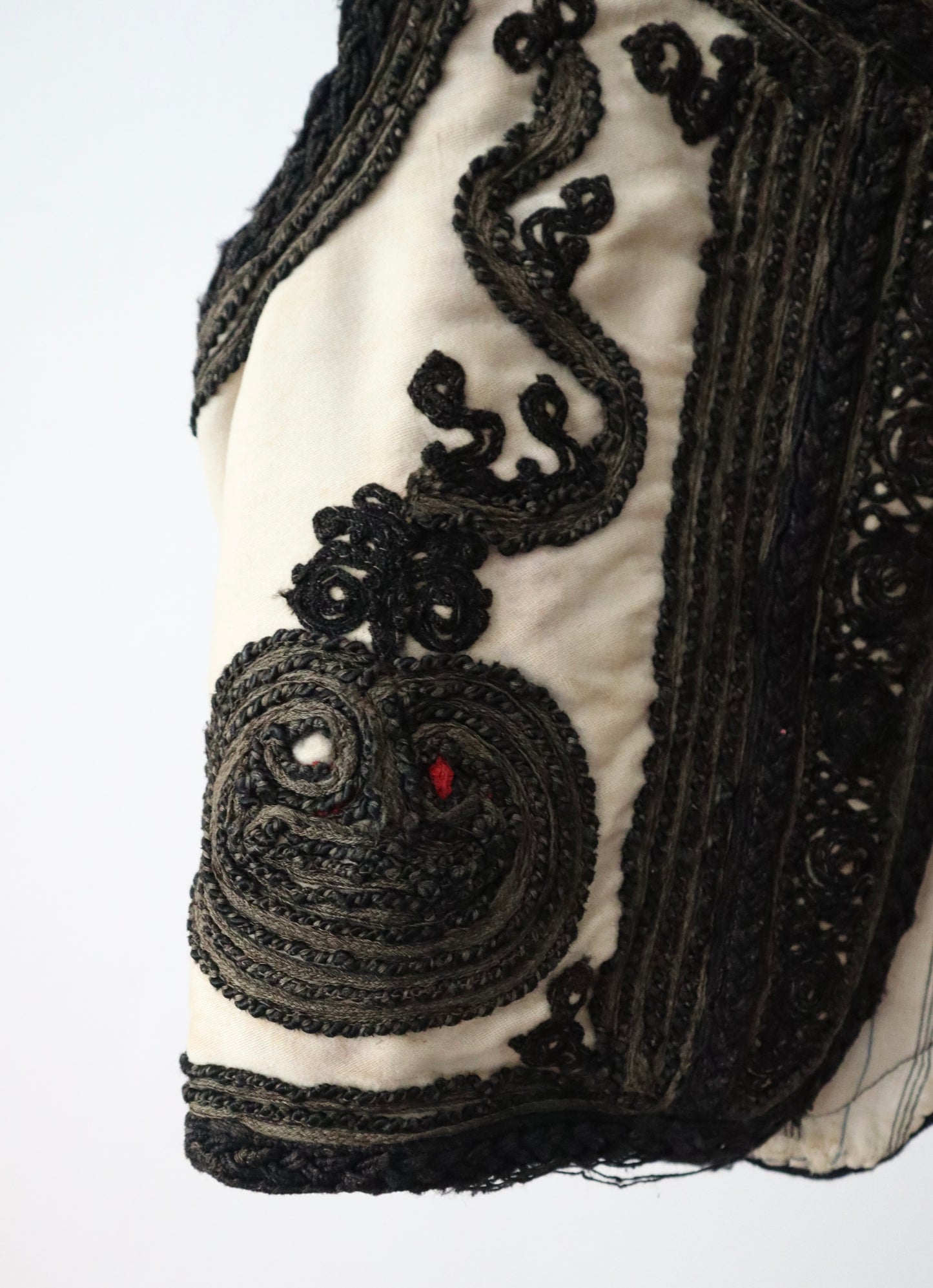 1920s 30s  Transylvanian folk waistcoat with black soutache decoration
