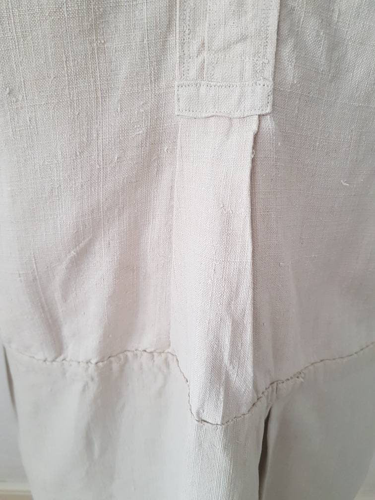 Hungarian 1930s Hemp Linen Folk Shirt Monogram M.M Eastern European