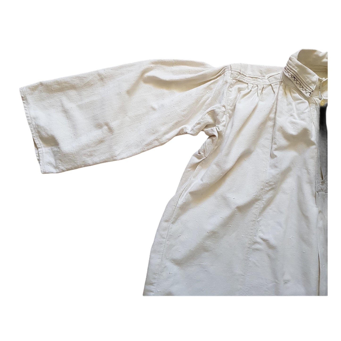 Romanian linen smock shirt Eastern European Folk Smock c. 1930s