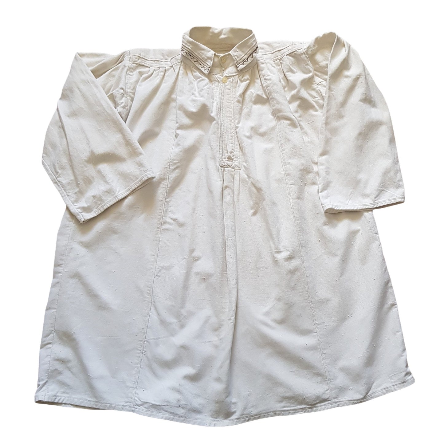 Romanian linen smock shirt Eastern European Folk Smock c. 1930s