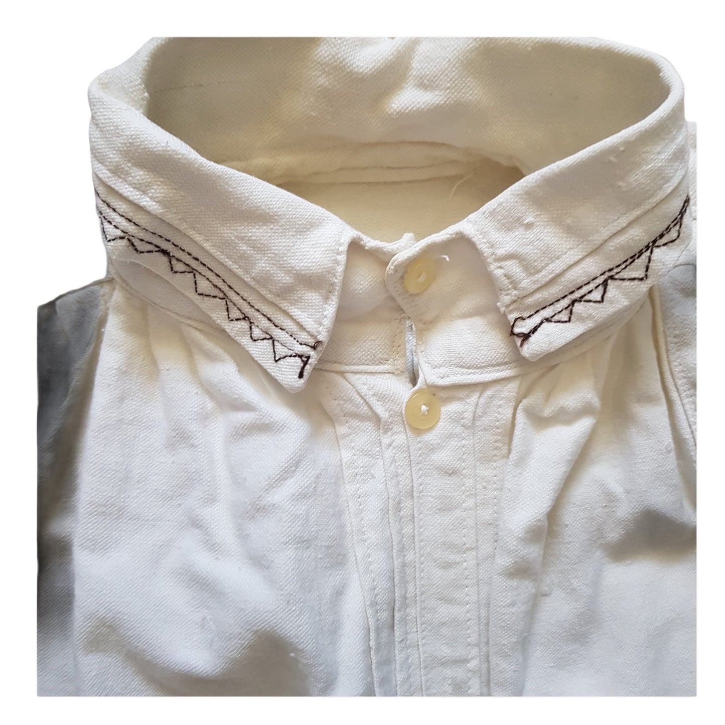 Romanian linen smock shirt Eastern European Folk Smock c. 1930s