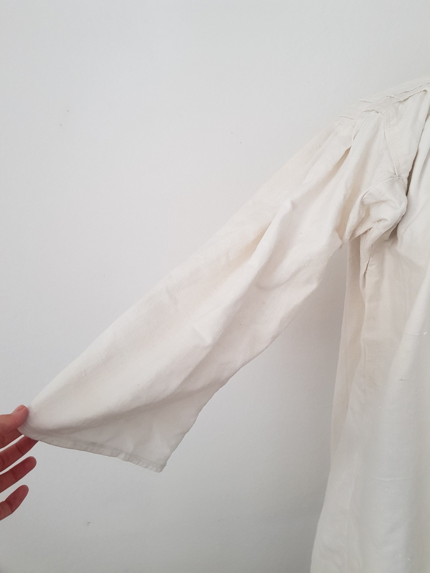 Romanian linen smock shirt Eastern European Folk Smock c. 1930s