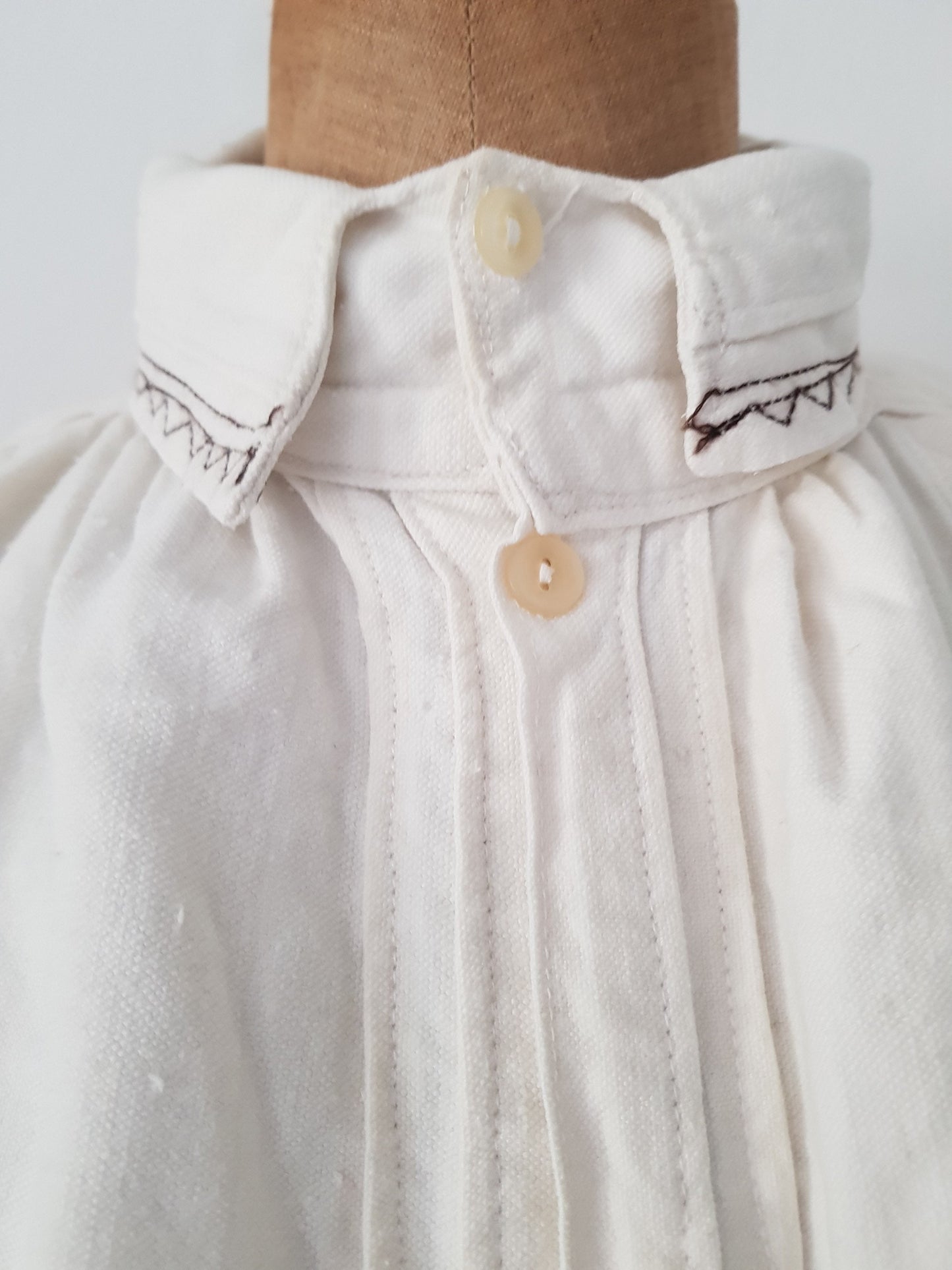 Romanian linen smock shirt Eastern European Folk Smock c. 1930s