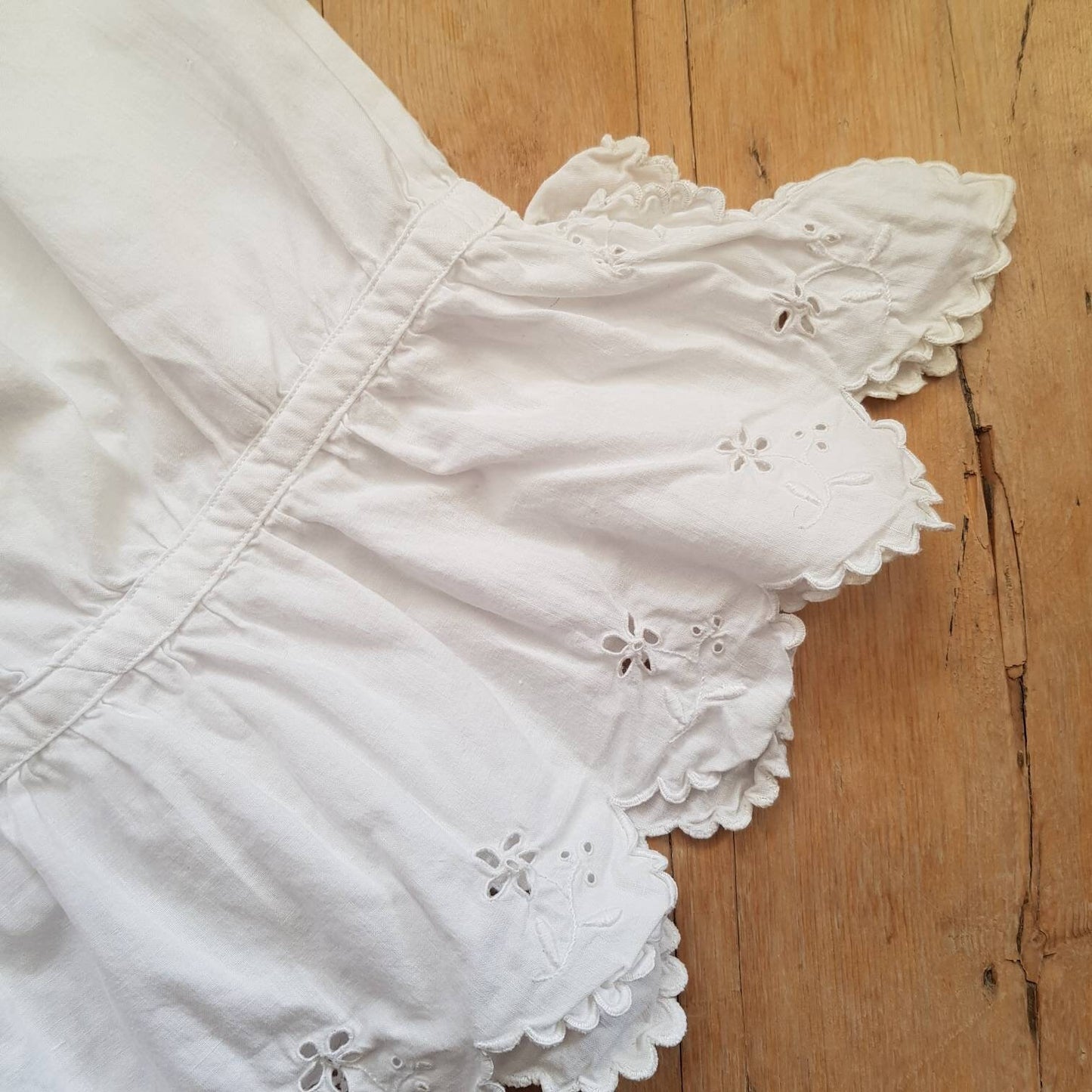 Antique French Bloomers white cotton monogram broderie anglaise trim early 1900s