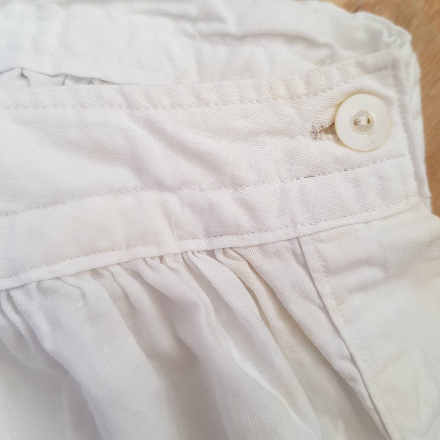 Antique French Bloomers white cotton monogram broderie anglaise trim early 1900s