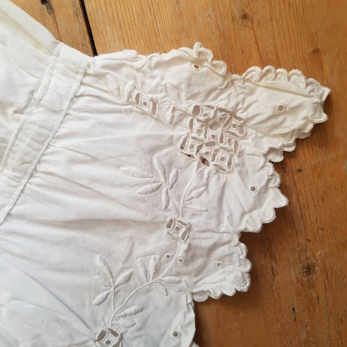 Antique French Bloomers white cotton monogram broderie anglaise trim early 1900s