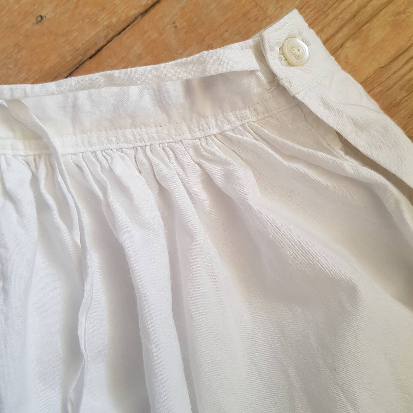 Antique French Bloomers white cotton monogram broderie anglaise trim early 1900s