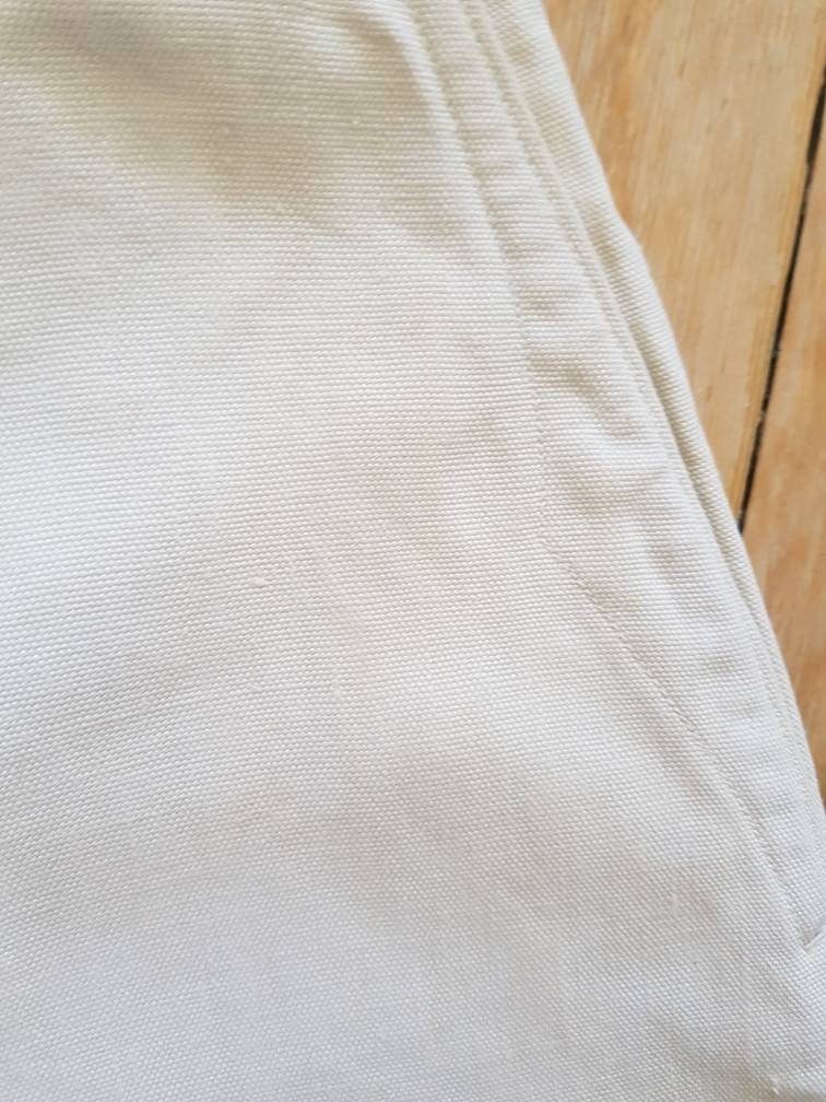 Antique French Linen Breeches White Bone Buttons Pants Trousers XS Early 1900s