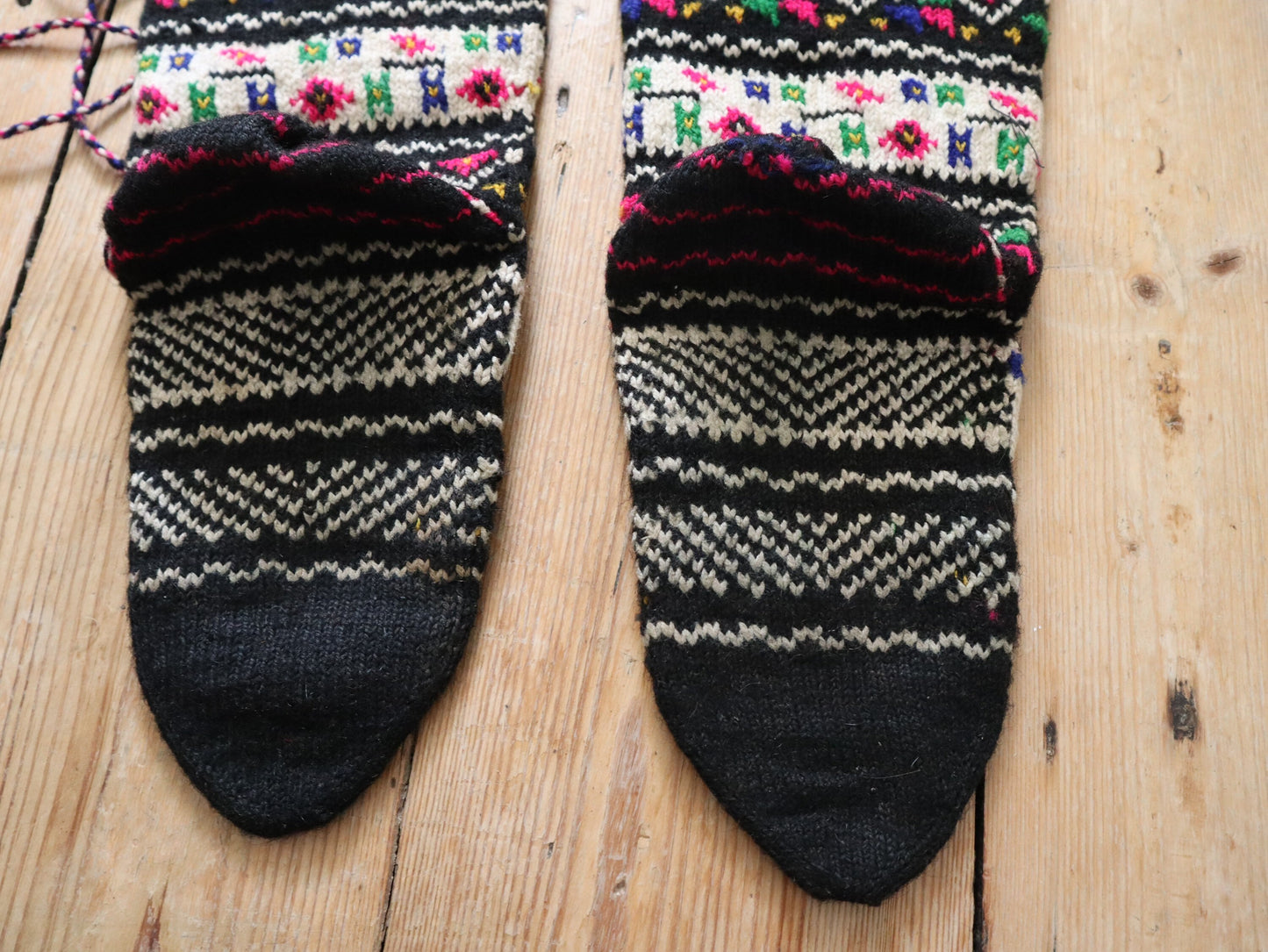 1920s Ottoman Knitted Socks Antique Colourful