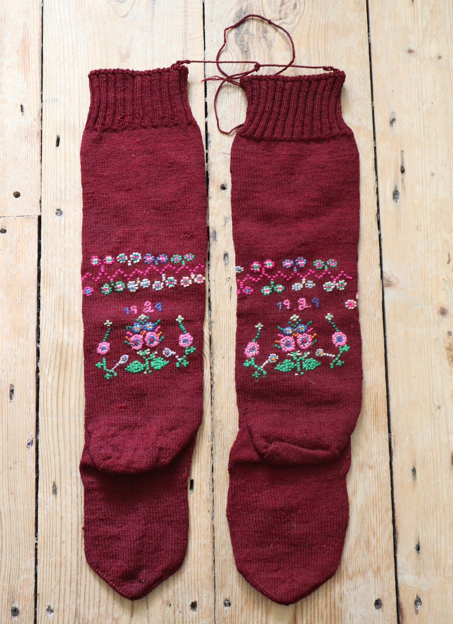 1920s Ottoman Knitted Socks Antique Colourful