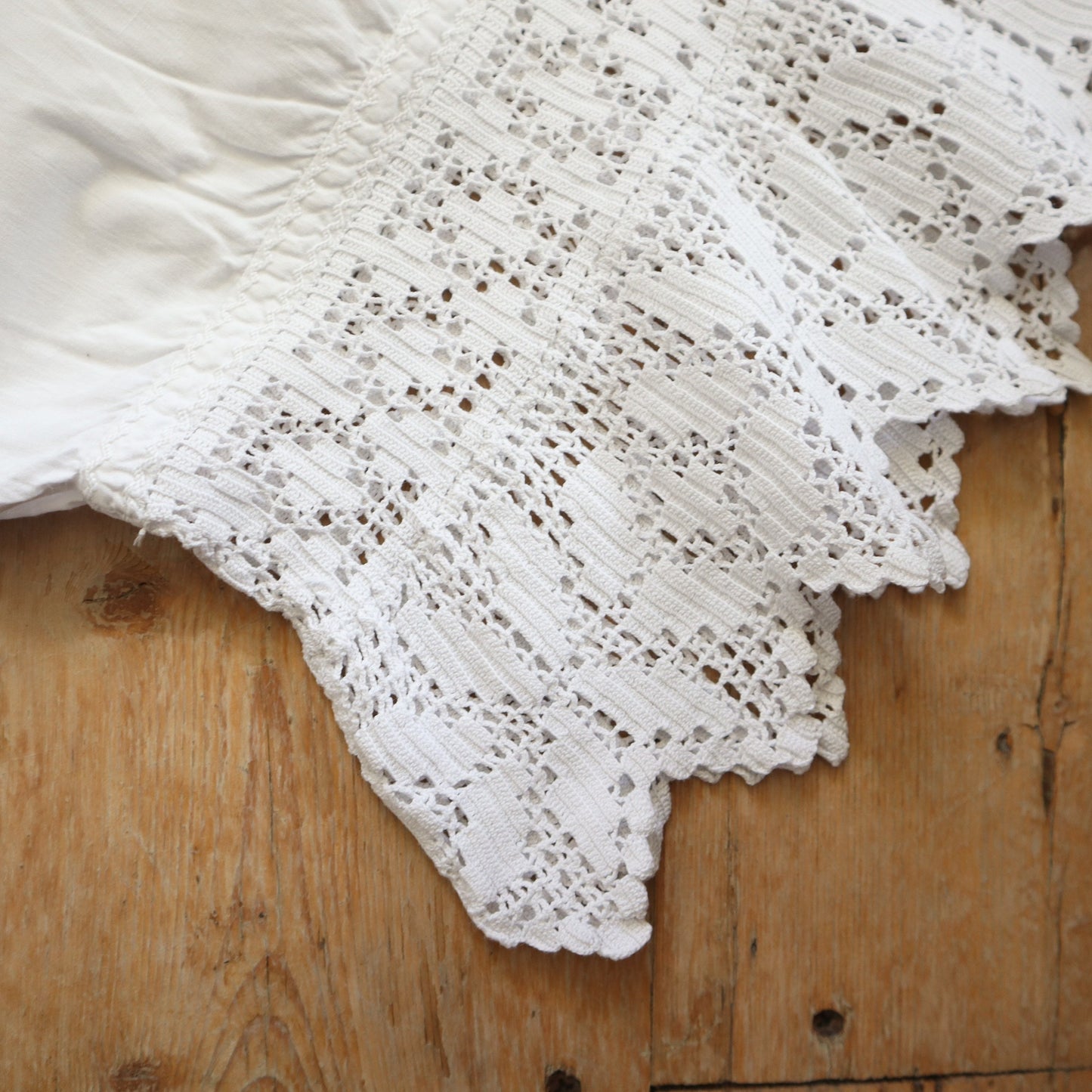 Antique French Bloomers White Cotton Edwardian Crochet Lace Trim Long early 1900s