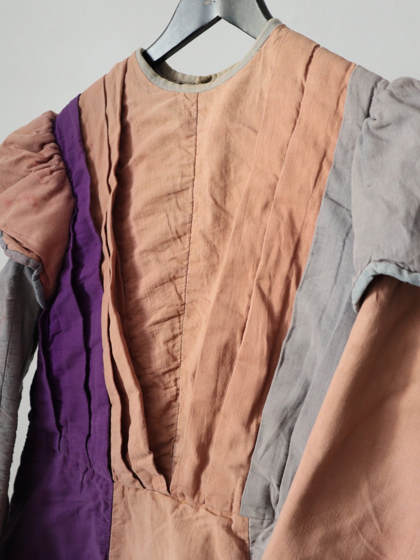 Antique French Theatre Costume Renaissance Style Pink Grey Purple Cotton Doublet Opera 1910s