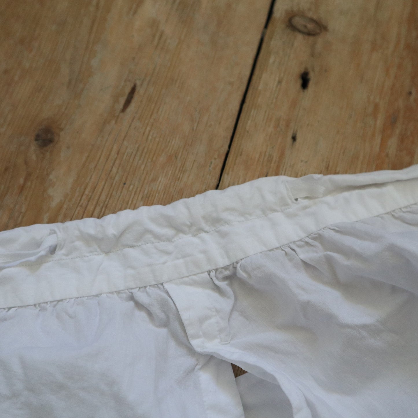 Antique French Bloomers White Cotton Edwardian Embroidery early 1900s knickers