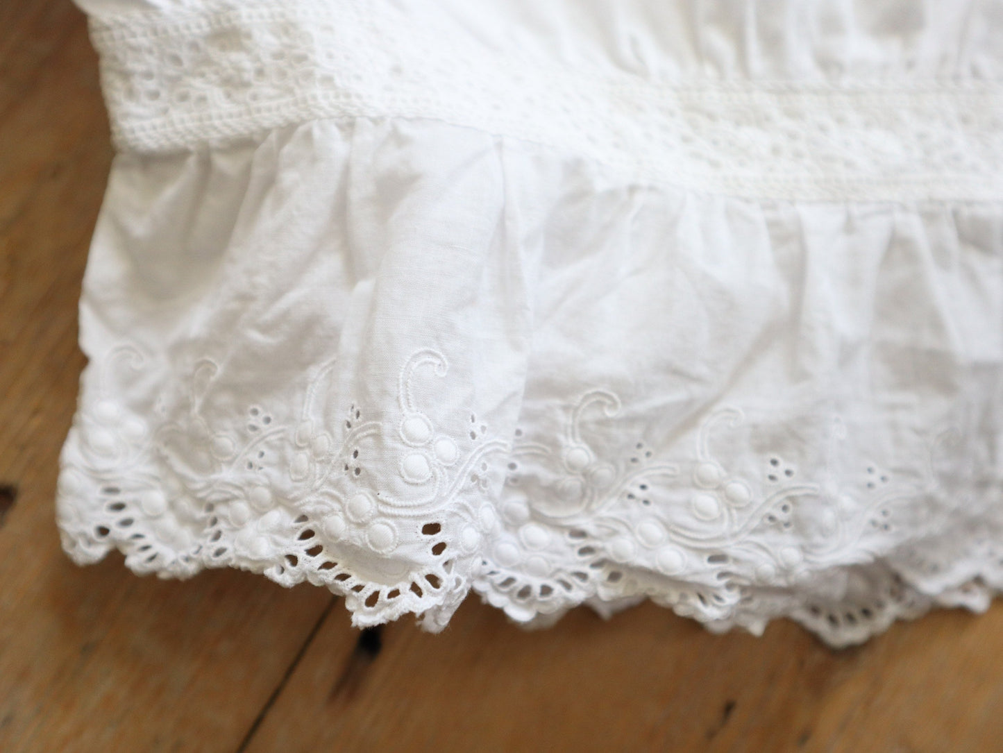 Antique French Bloomers white cotton broderie anglaise cutwork early 1900s