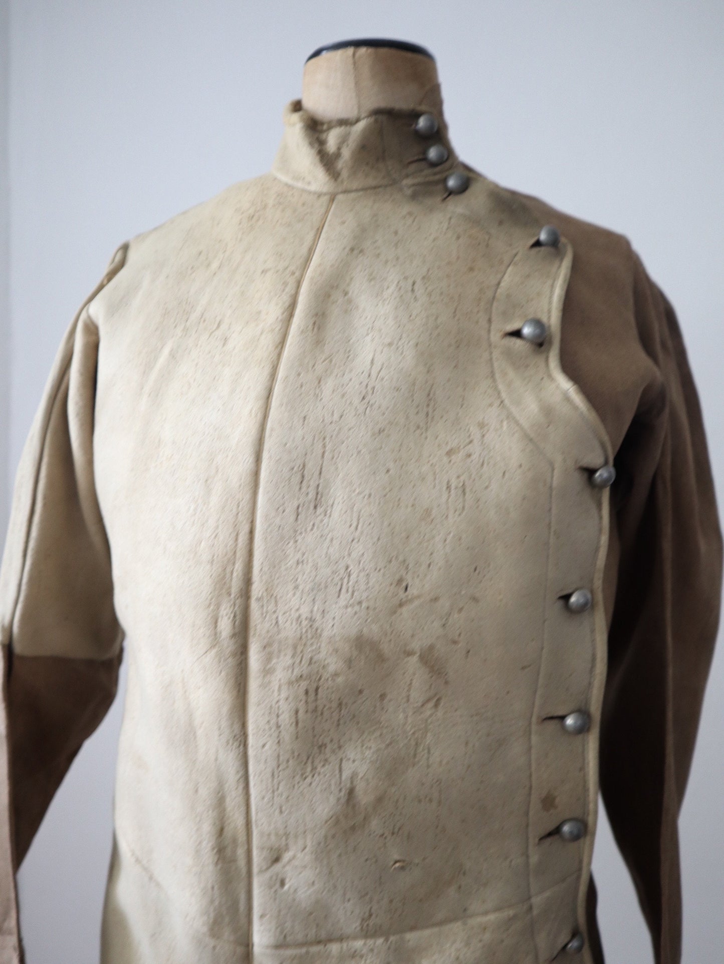 Antique 1800s French Fencing Jacket Nubuck Linen RARE