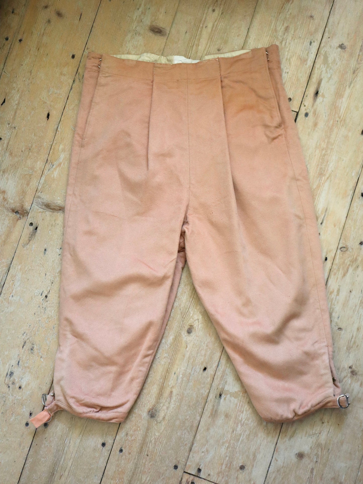 Antique French Peach Wool Breeches Pants Trousers Opera Costume Theatre Cropped