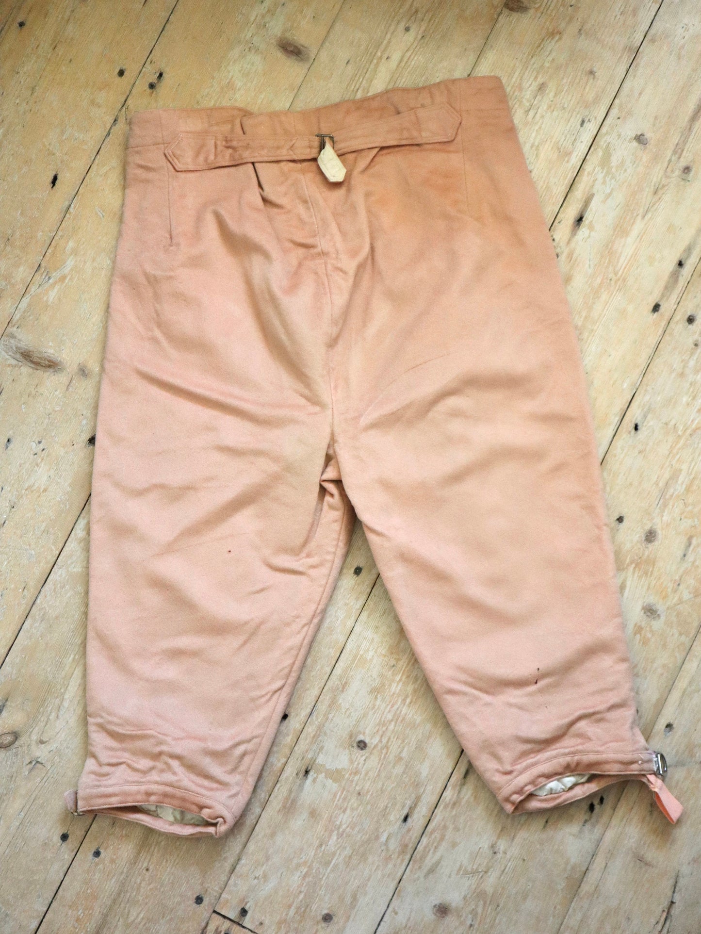 Antique French Peach Wool Breeches Pants Trousers Opera Costume Theatre Cropped